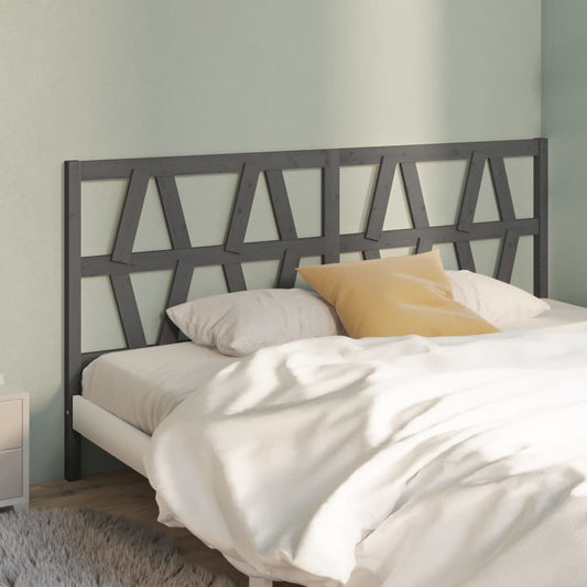 vidaXL Bed Headboard Grey 186x4x100 cm Solid Wood Pine