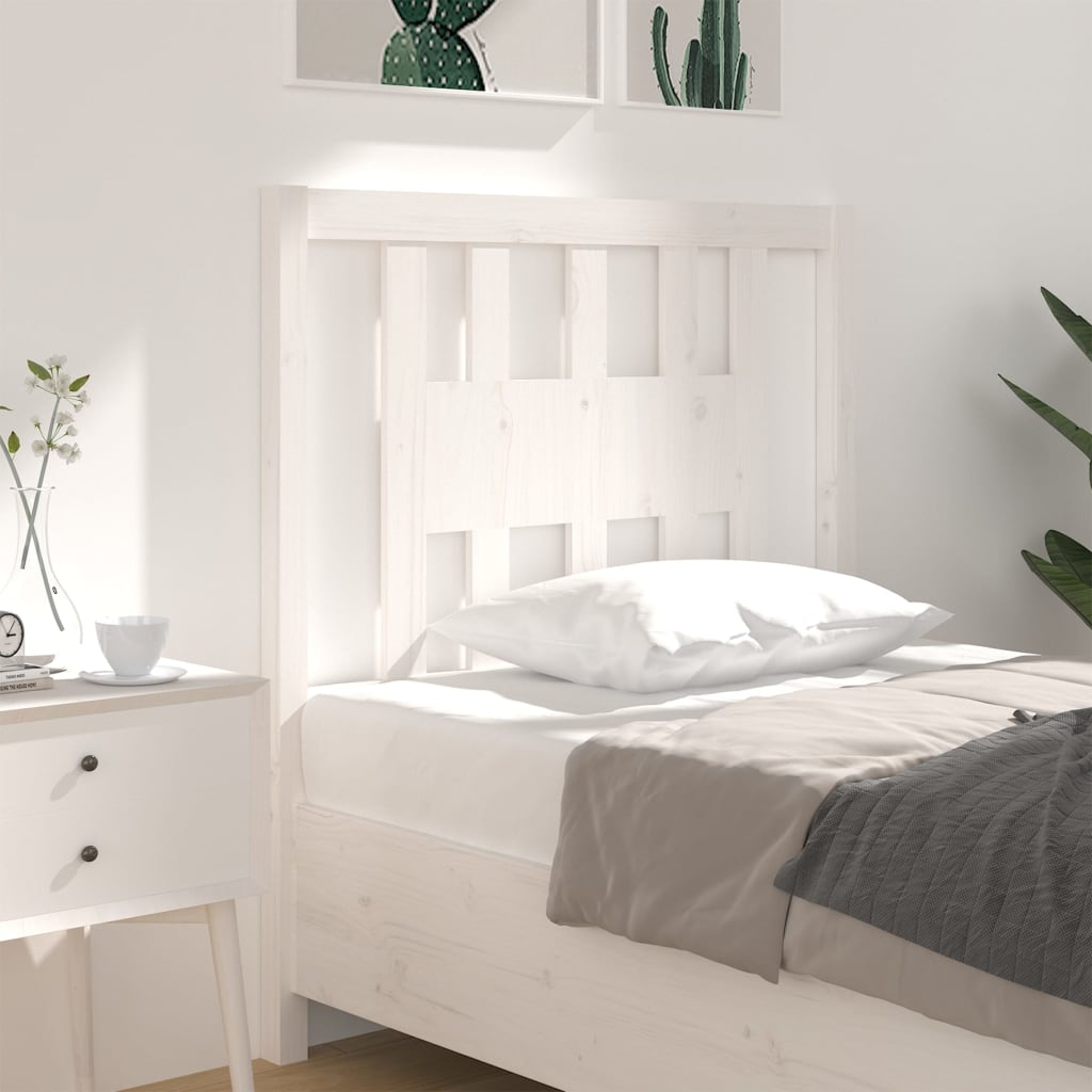 vidaXL Headboard White 81x4x100 cm Solid Wood Pine