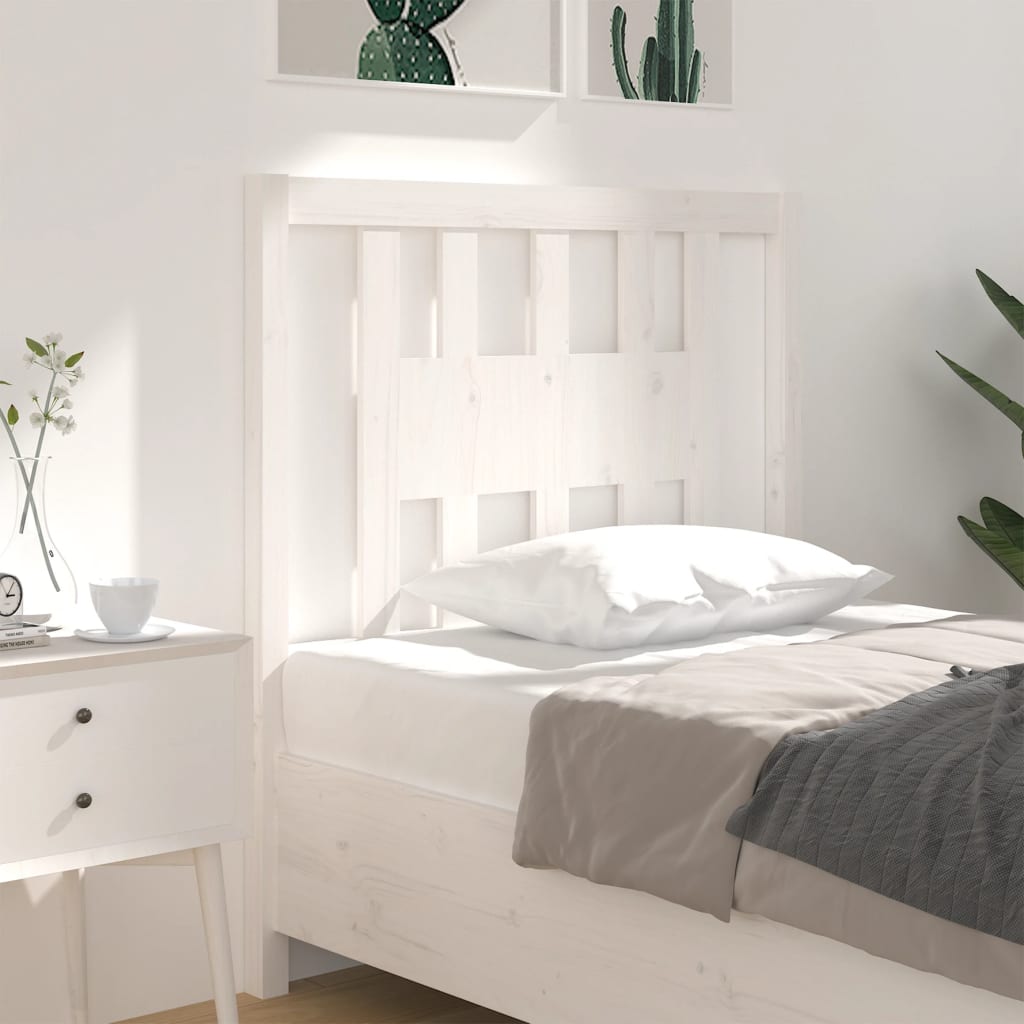 vidaXL Headboard White 106x4x100 cm Solid Wood Pine