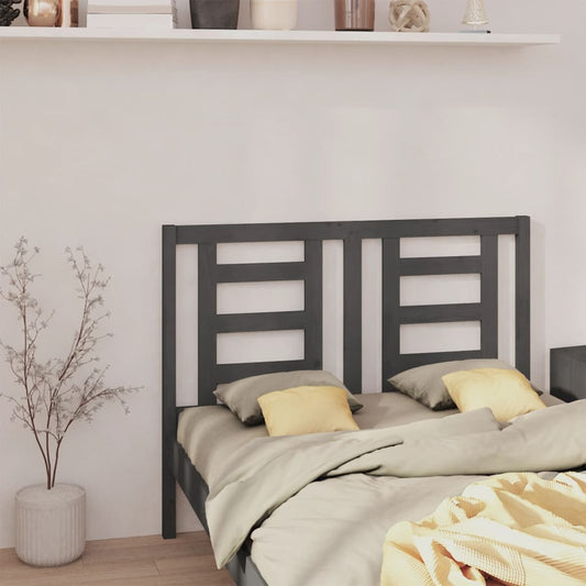 vidaXL Bed Headboard Grey 141x4x100 cm Solid Wood Pine