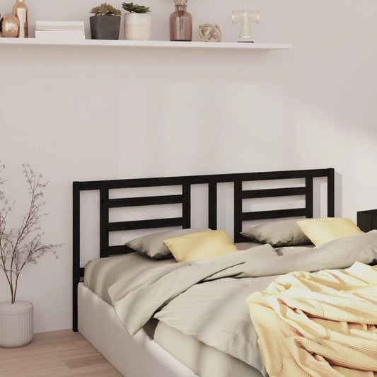 vidaXL Bed Headboard Black 156x4x100 cm Solid Pine Wood