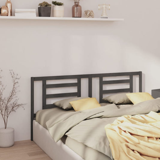 vidaXL Bed Headboard Grey 166x4x100 cm Solid Pine Wood