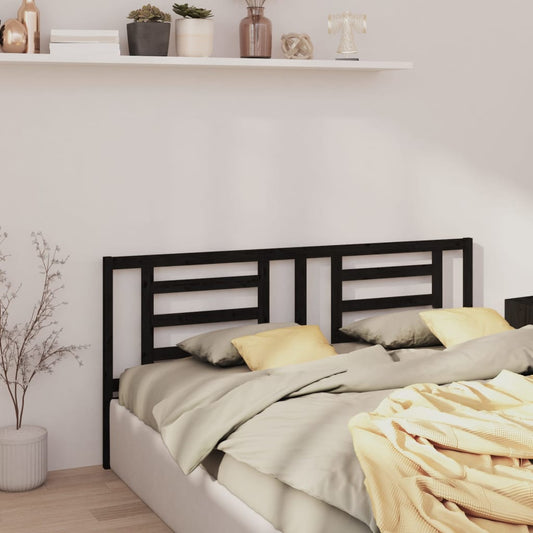 vidaXL Bed Headboard Black 166x4x100 cm Solid Pine Wood