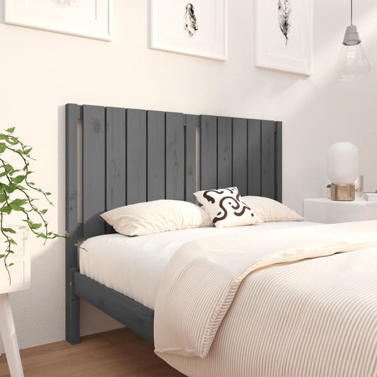 vidaXL Bed Headboard Grey 125.5x4x100 cm Solid Wood Pine