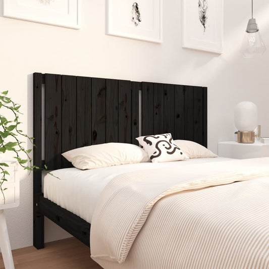vidaXL Bed Headboard Black 140.5x4x100 cm Solid Wood Pine