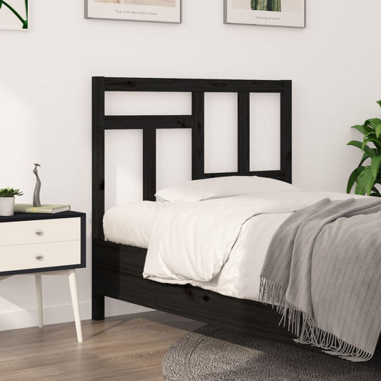 vidaXL Bed Headboard Black 105.5x4x100 cm Solid Wood Pine