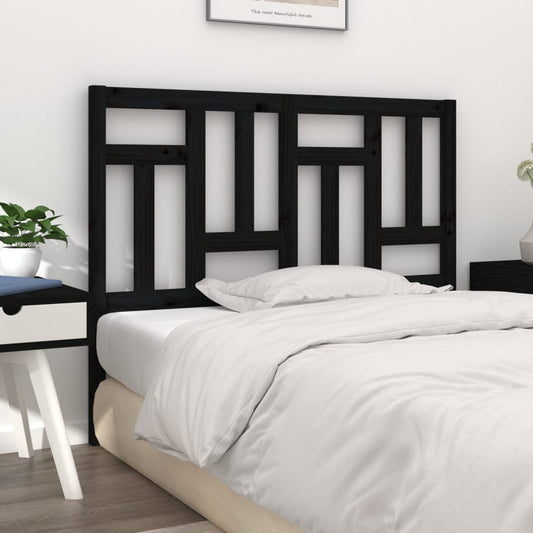 vidaXL Bed Headboard Black 140.5x4x100 cm Solid Wood Pine