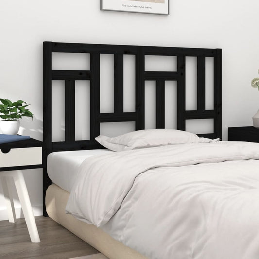 vidaXL Bed Headboard Black 185.5x4x100 cm Solid Wood Pine