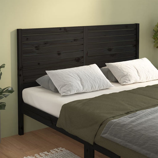 vidaXL Bed Headboard Black 166x4x100 cm Solid Wood Pine