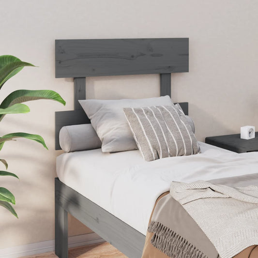 vidaXL Bed Headboard Grey 103.5x3x81 cm Solid Wood Pine