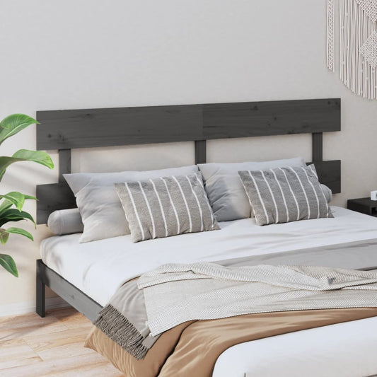 vidaXL Bed Headboard Grey 184x3x81 cm Solid Wood Pine