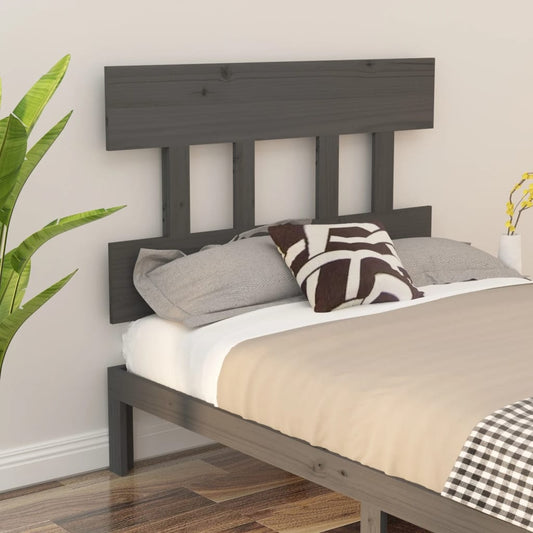 vidaXL Bed Headboard Grey 93.5x3x81 cm Solid Wood Pine