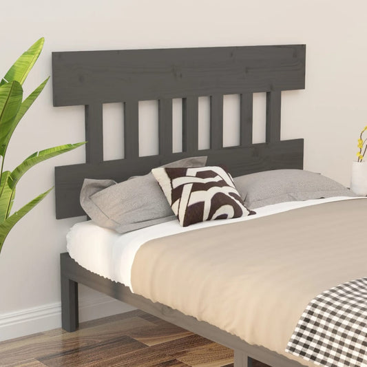 vidaXL Bed Headboard Grey 123.5x3x81 cm Solid Wood Pine