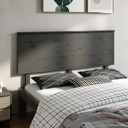 vidaXL Bed Headboard Grey 164x6x82.5 cm Solid Wood Pine