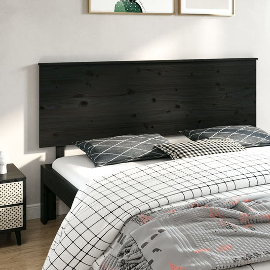 vidaXL Bed Headboard Black 184x6x82.5 cm Solid Wood Pine