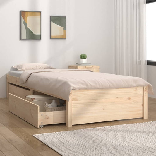vidaXL Bed Frame with Drawers 100x200 cm
