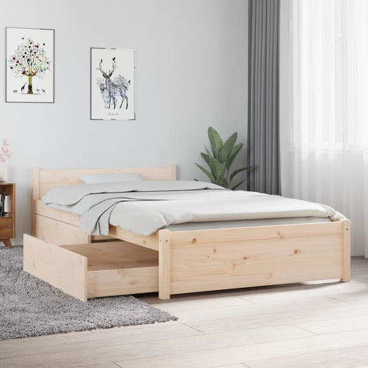 vidaXL Bed Frame with Drawers 90x190 cm Single