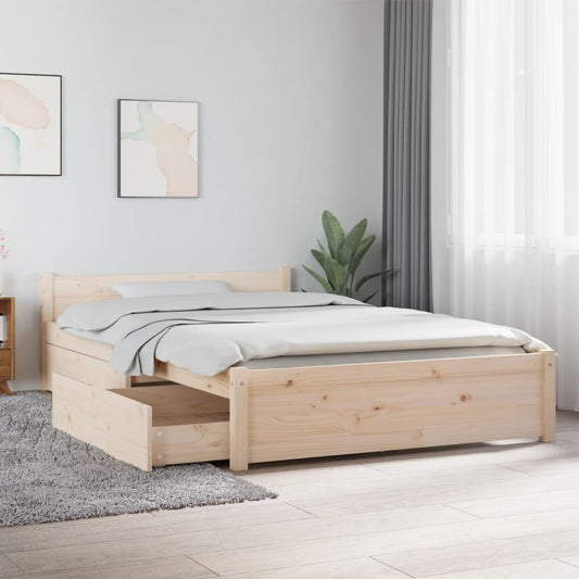vidaXL Bed Frame with Drawers 120x190 cm Small Double