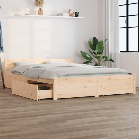 vidaXL Bed Frame with Drawers 150x200 cm King Size
