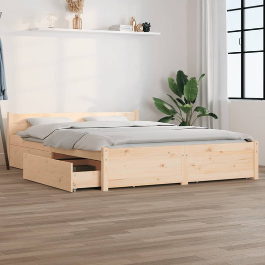 vidaXL Bed Frame with Drawers 160x200 cm