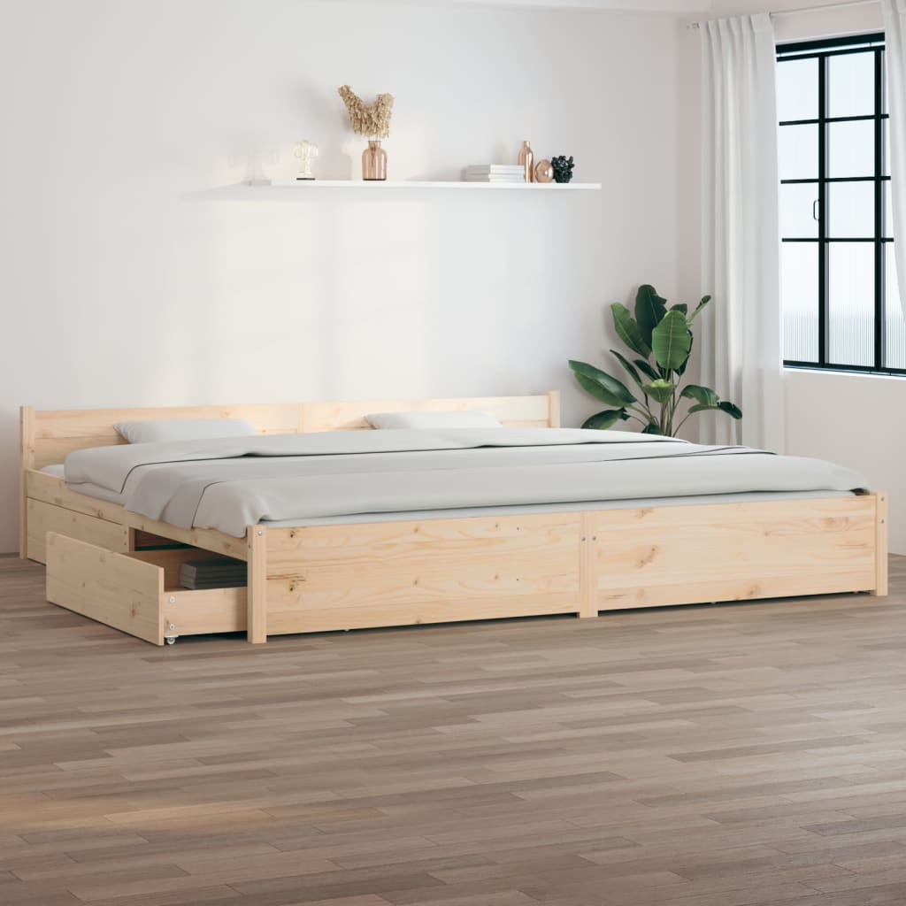 vidaXL Bed Frame with Drawers 200x200 cm
