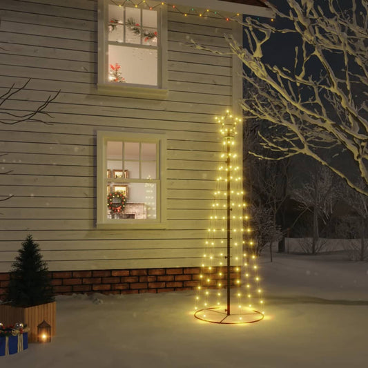 vidaXL Christmas Cone Tree Warm White 108 LEDs 70x180 cm