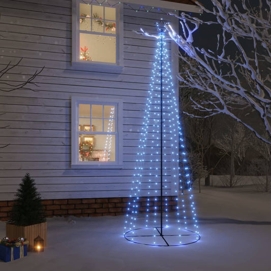 vidaXL Christmas Cone Tree Blue 310 LEDs 100x300 cm