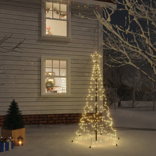 vidaXL Christmas Tree with Spike Warm White 200 LEDs 180 cm