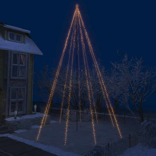 vidaXL Christmas Tree with Spike Warm White 1134 LEDs 800 cm