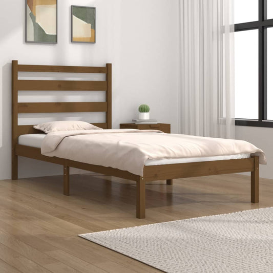vidaXL Bed Frame Honey Brown Solid Wood Pine 100x200 cm
