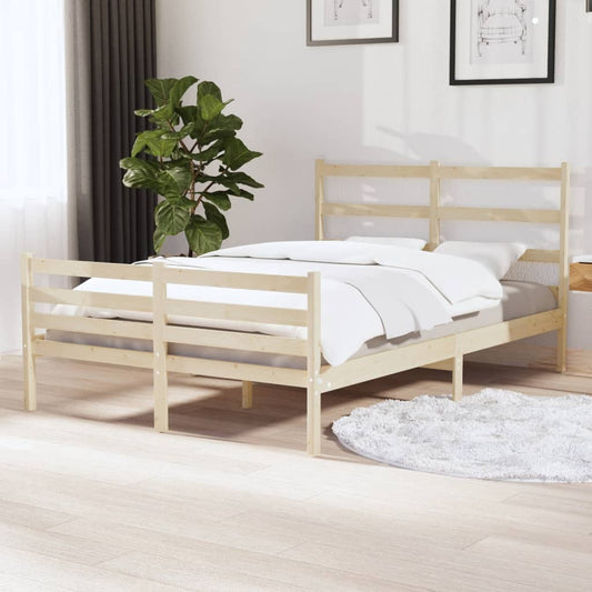 vidaXL Bed Frame Solid Wood Pine 120x190 cm Small Double