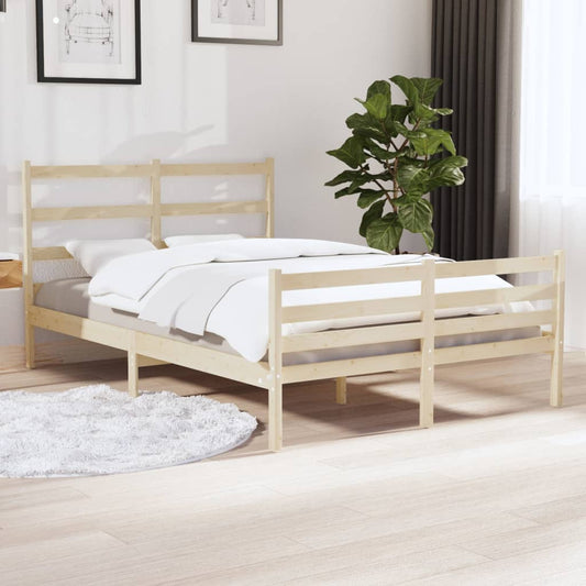 vidaXL Bed Frame Solid Wood Pine 140x190 cm