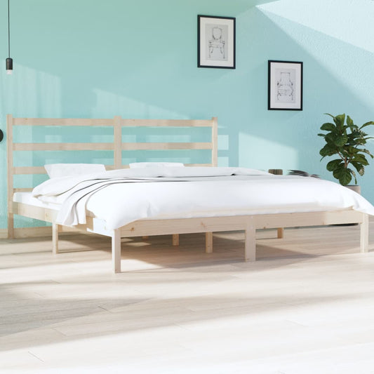vidaXL Bed Frame Solid Wood Pine 180x200 cm Super King Size