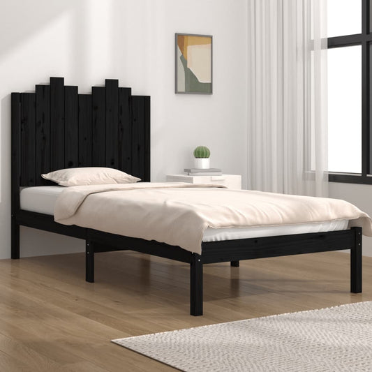 vidaXL Bed Frame Black Solid Wood Pine 90x200 cm