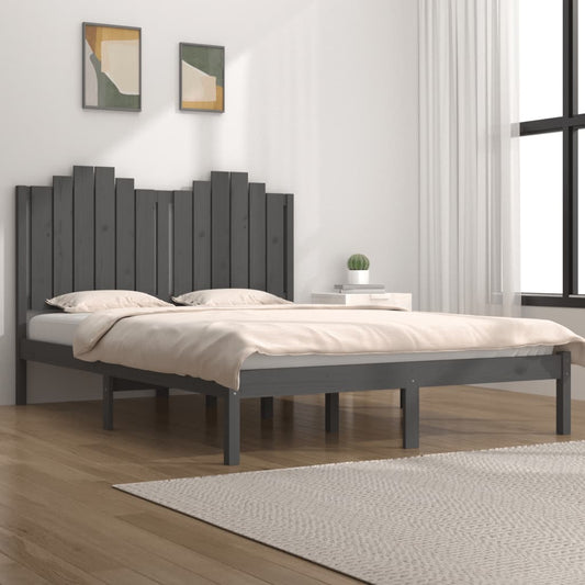 vidaXL Bed Frame Grey Solid Wood Pine 120x200 cm