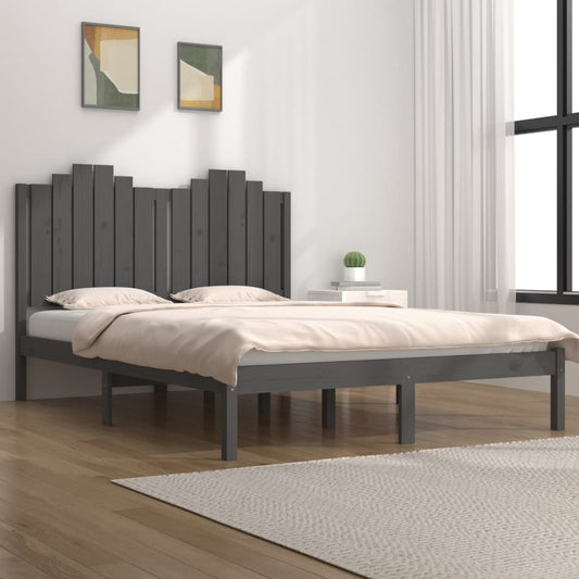 vidaXL Bed Frame Grey Solid Wood Pine 200x200 cm