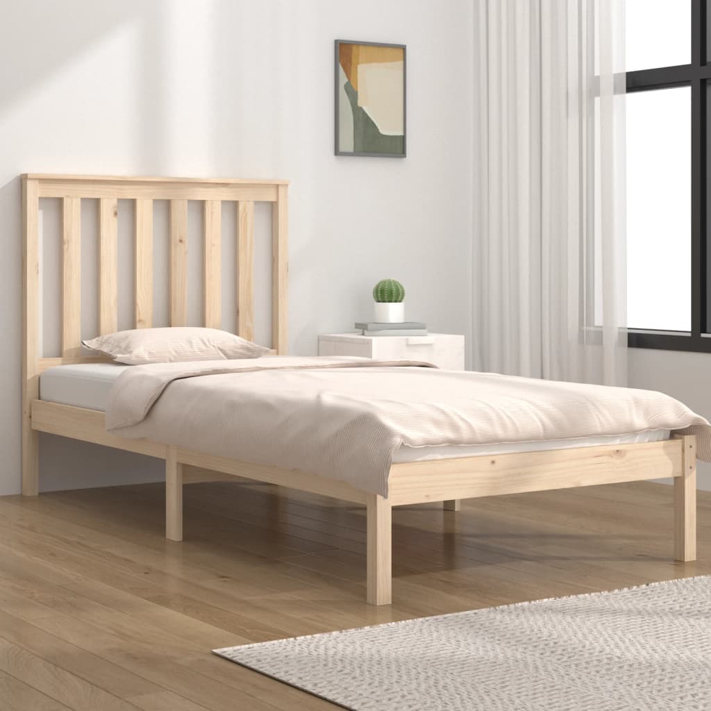 vidaXL Bed Frame Solid Wood Pine 90x190 cm Single