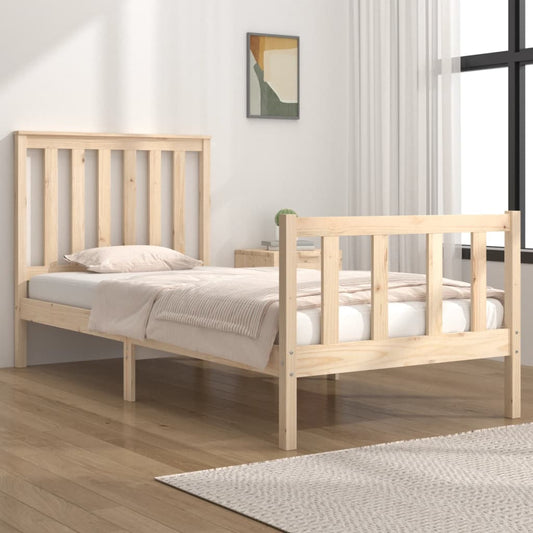 vidaXL Bed Frame Solid Wood Pine 90x190 cm Single