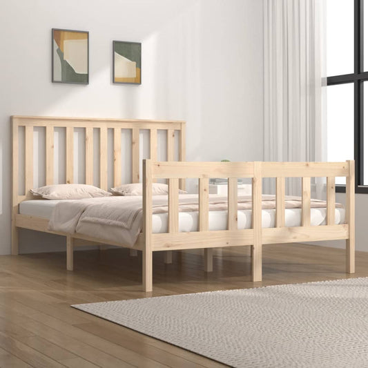vidaXL Bed Frame Solid Wood Pine 120x190 cm Small Double