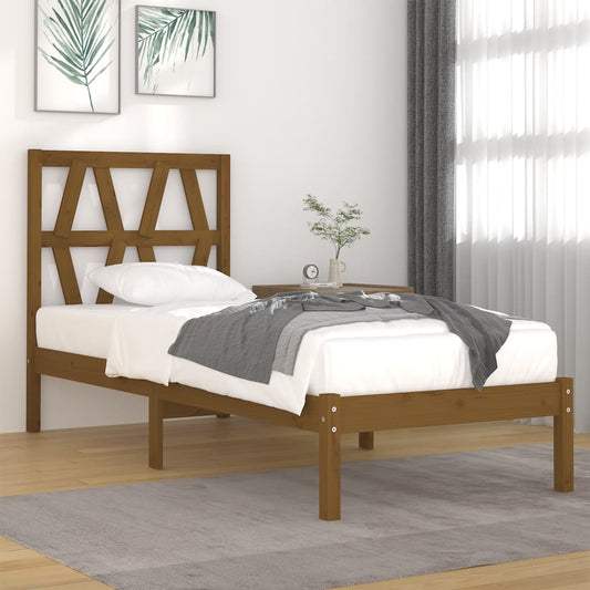 vidaXL Bed Frame Honey Brown Solid Wood Pine 100x200 cm