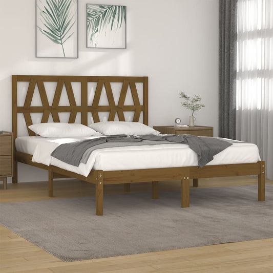 vidaXL Bed Frame Honey Brown Solid Wood Pine 180x200 cm Super King Size