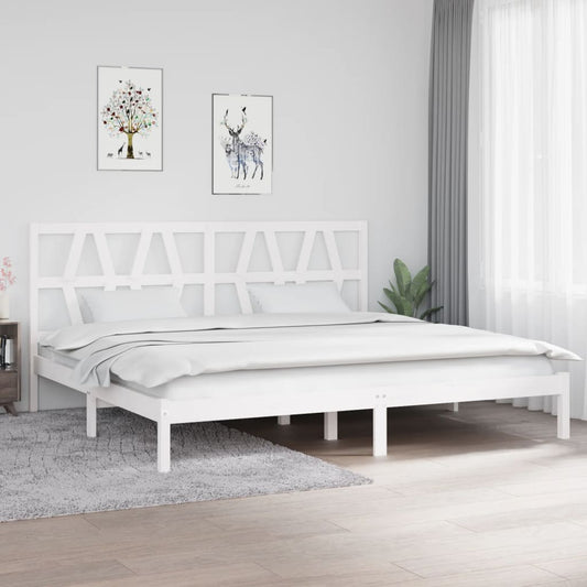 vidaXL Bed Frame White Solid Wood Pine 200x200 cm