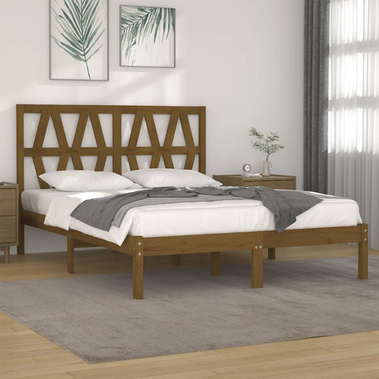 vidaXL Bed Frame Honey Brown Solid Wood Pine 200x200 cm