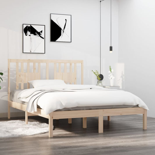 vidaXL Bed Frame Solid Wood 135x190 cm Double