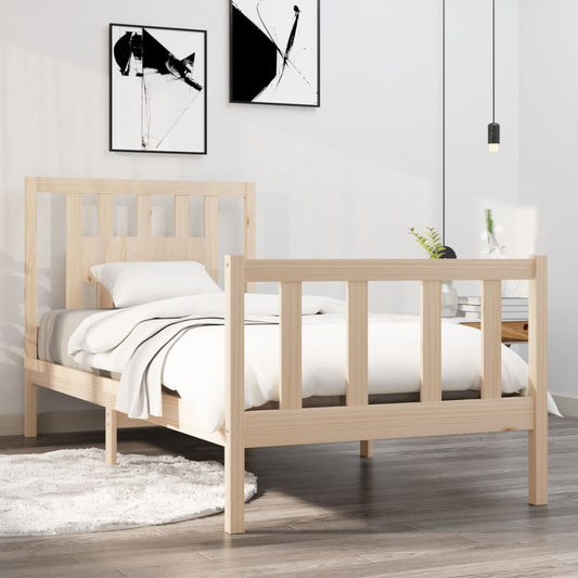 vidaXL Bed Frame Solid Wood 90x190 cm Single