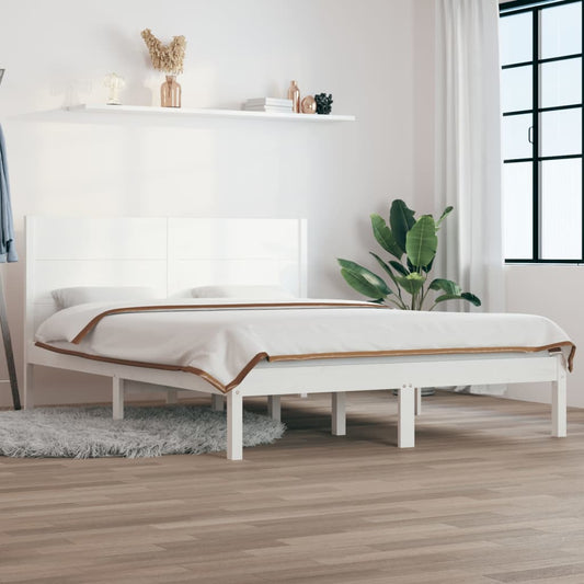 vidaXL Bed Frame White Solid Wood Pine 90x200 cm