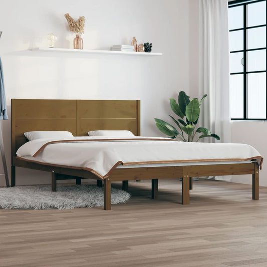 vidaXL Bed Frame Honey Brown Solid Wood Pine 120x200 cm