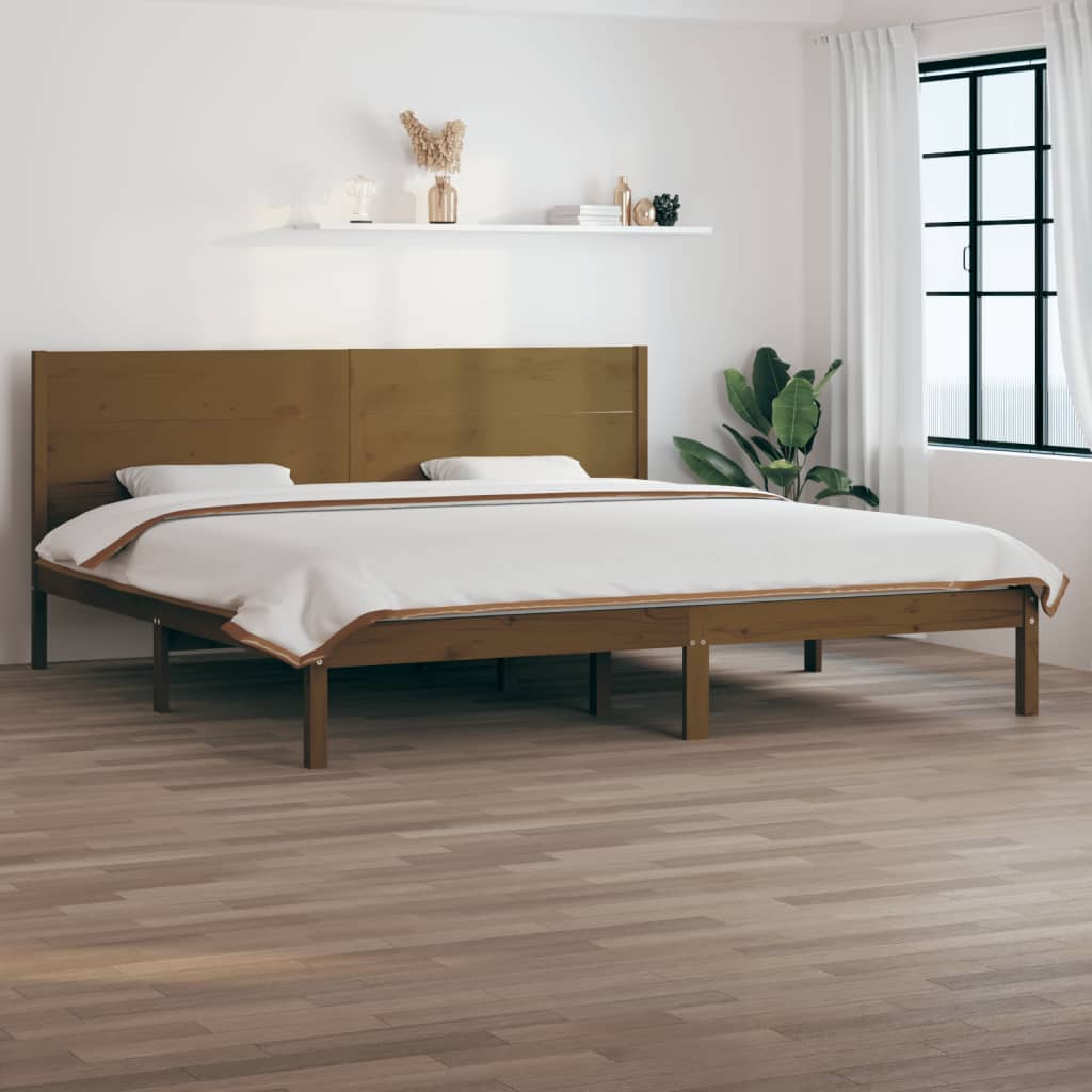 vidaXL Bed Frame Honey Brown Solid Wood Pine 200x200 cm