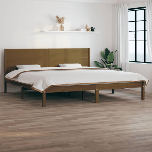 vidaXL Bed Frame Honey Brown Solid Wood Pine 200x200 cm