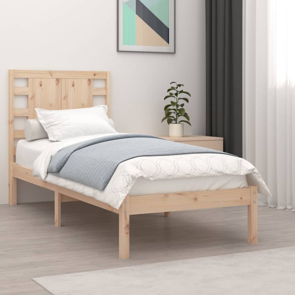 vidaXL Bed Frame Solid Wood 90x190 cm Single